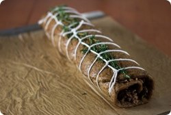 Seitan Roulade with Apricot Mustard Glaze Seitan Roulade with Apricot Mustard Glaze
